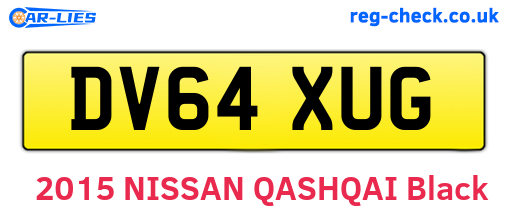 DV64XUG are the vehicle registration plates.
