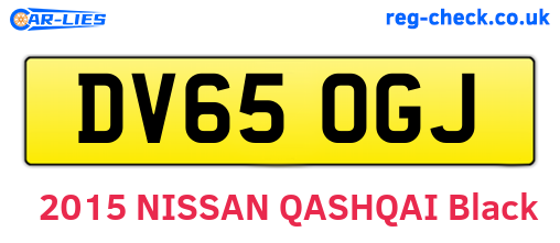 DV65OGJ are the vehicle registration plates.