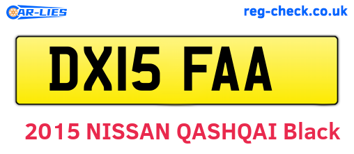 DX15FAA are the vehicle registration plates.