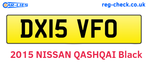DX15VFO are the vehicle registration plates.