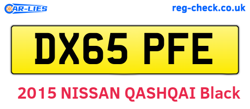 DX65PFE are the vehicle registration plates.