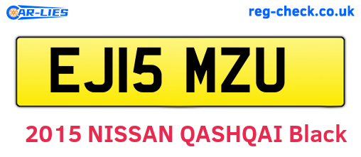 EJ15MZU are the vehicle registration plates.