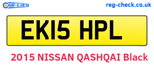 EK15HPL are the vehicle registration plates.
