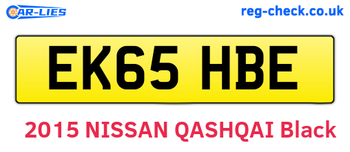 EK65HBE are the vehicle registration plates.