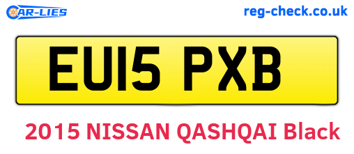 EU15PXB are the vehicle registration plates.