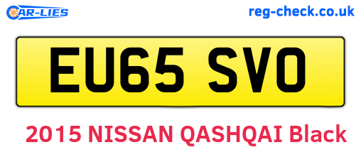 EU65SVO are the vehicle registration plates.