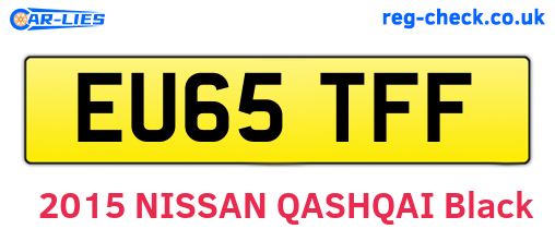 EU65TFF are the vehicle registration plates.