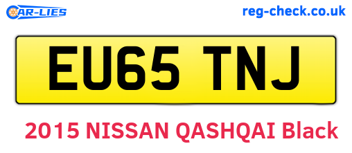 EU65TNJ are the vehicle registration plates.
