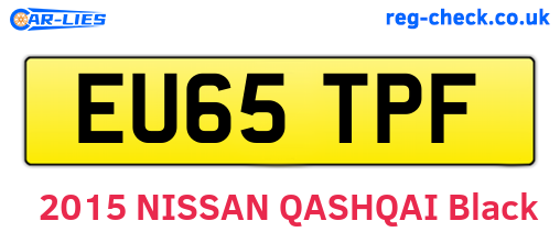 EU65TPF are the vehicle registration plates.