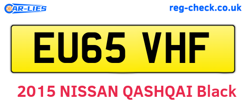 EU65VHF are the vehicle registration plates.