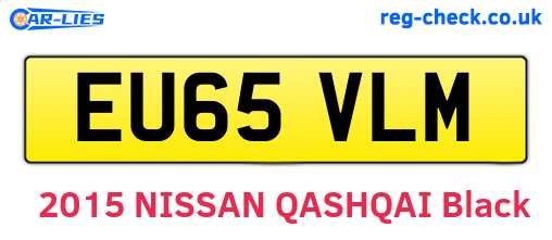 EU65VLM are the vehicle registration plates.