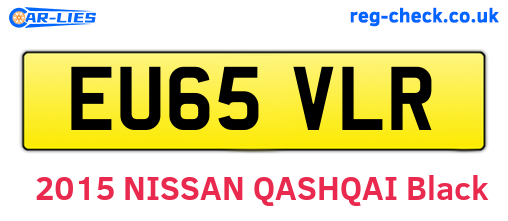 EU65VLR are the vehicle registration plates.