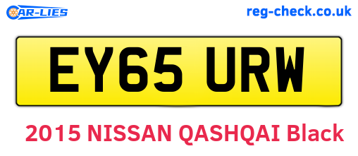 EY65URW are the vehicle registration plates.