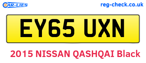 EY65UXN are the vehicle registration plates.