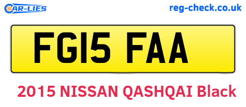 FG15FAA are the vehicle registration plates.