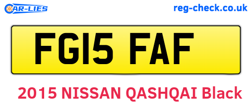 FG15FAF are the vehicle registration plates.