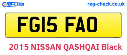 FG15FAO are the vehicle registration plates.