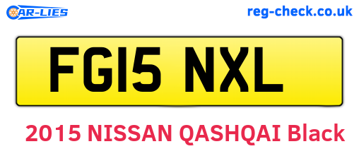 FG15NXL are the vehicle registration plates.