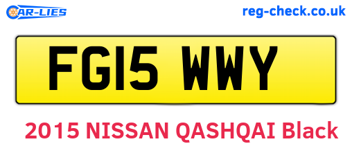 FG15WWY are the vehicle registration plates.