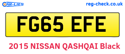 FG65EFE are the vehicle registration plates.
