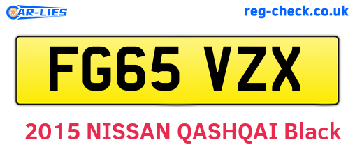 FG65VZX are the vehicle registration plates.