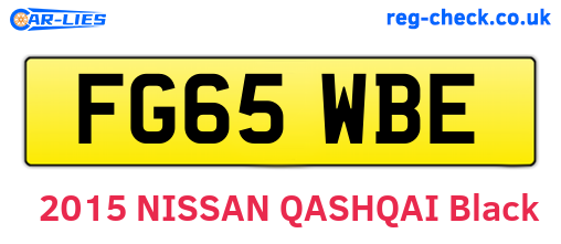 FG65WBE are the vehicle registration plates.