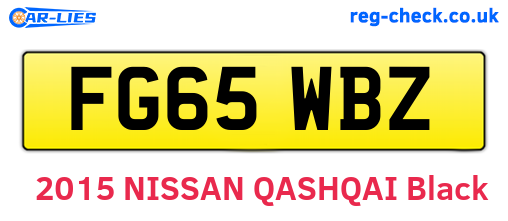 FG65WBZ are the vehicle registration plates.