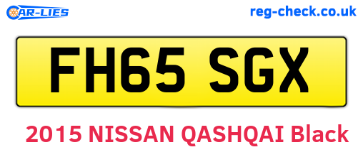 FH65SGX are the vehicle registration plates.