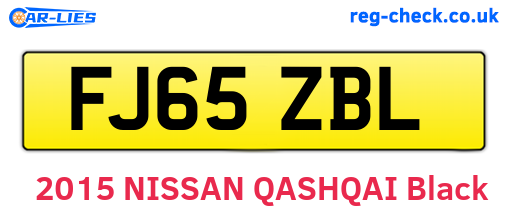 FJ65ZBL are the vehicle registration plates.