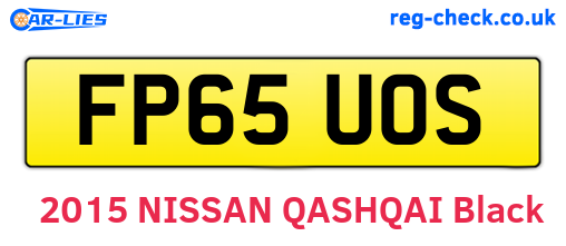 FP65UOS are the vehicle registration plates.