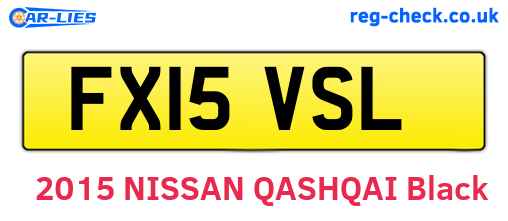 FX15VSL are the vehicle registration plates.