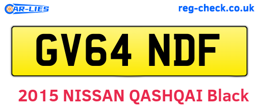 GV64NDF are the vehicle registration plates.