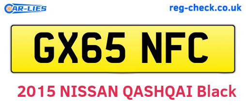 GX65NFC are the vehicle registration plates.