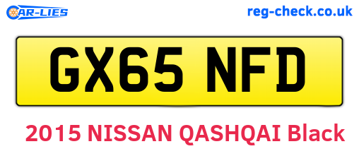 GX65NFD are the vehicle registration plates.