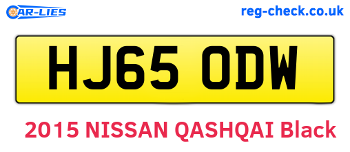 HJ65ODW are the vehicle registration plates.