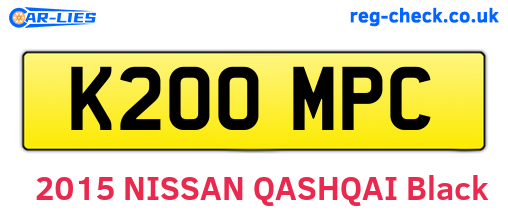 K200MPC are the vehicle registration plates.