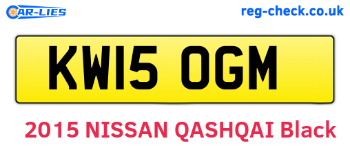 KW15OGM are the vehicle registration plates.