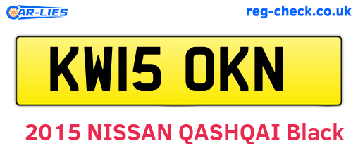 KW15OKN are the vehicle registration plates.