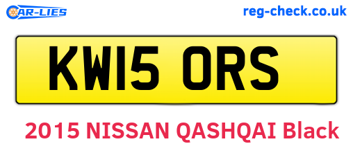 KW15ORS are the vehicle registration plates.