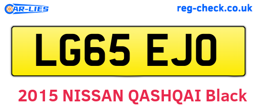 LG65EJO are the vehicle registration plates.