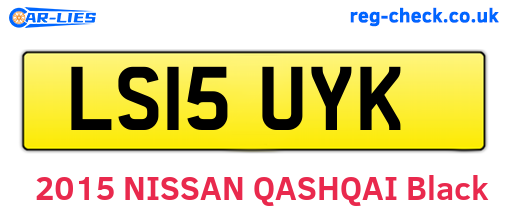 LS15UYK are the vehicle registration plates.