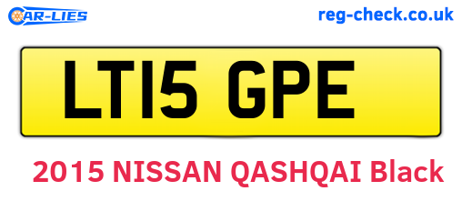 LT15GPE are the vehicle registration plates.