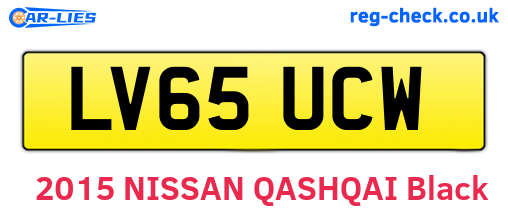LV65UCW are the vehicle registration plates.