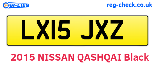 LX15JXZ are the vehicle registration plates.