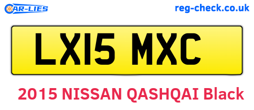 LX15MXC are the vehicle registration plates.
