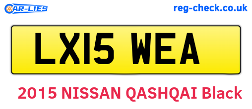LX15WEA are the vehicle registration plates.