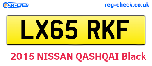 LX65RKF are the vehicle registration plates.