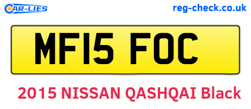 MF15FOC are the vehicle registration plates.
