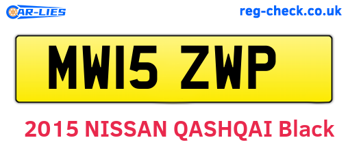 MW15ZWP are the vehicle registration plates.