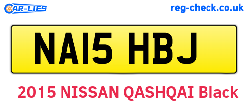 NA15HBJ are the vehicle registration plates.